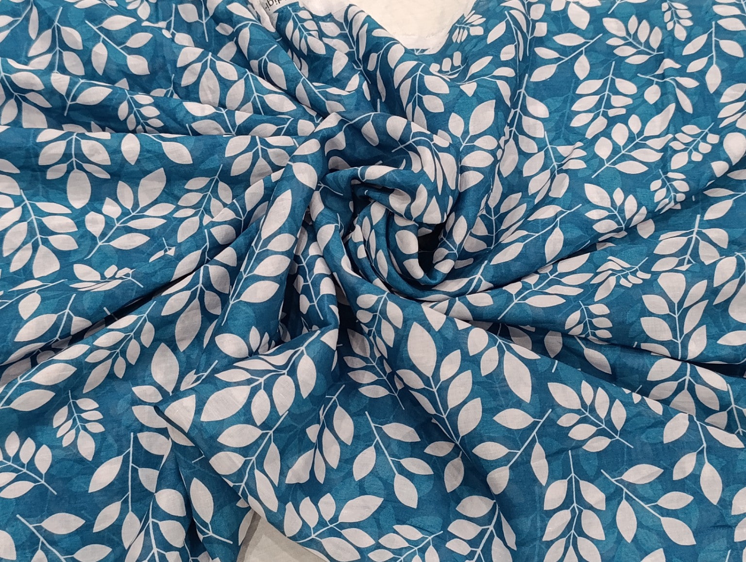 China Branded Printed Lawn - Teal Blue